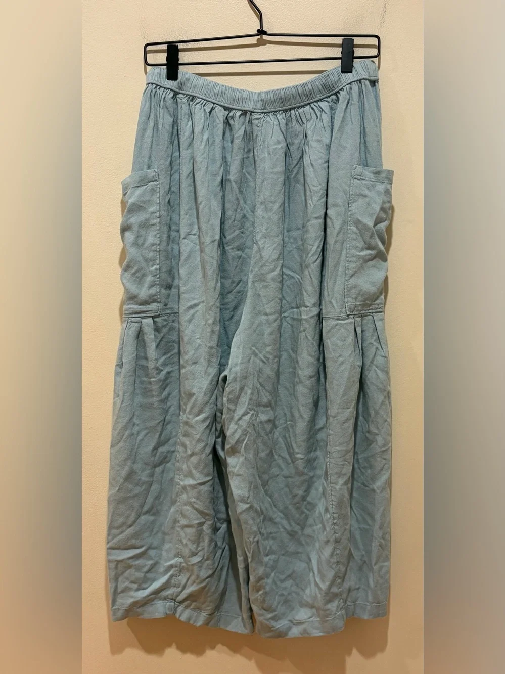 Free People Quinn Culottes Billowy Harem Oversized Light Blue Pants - Medium
